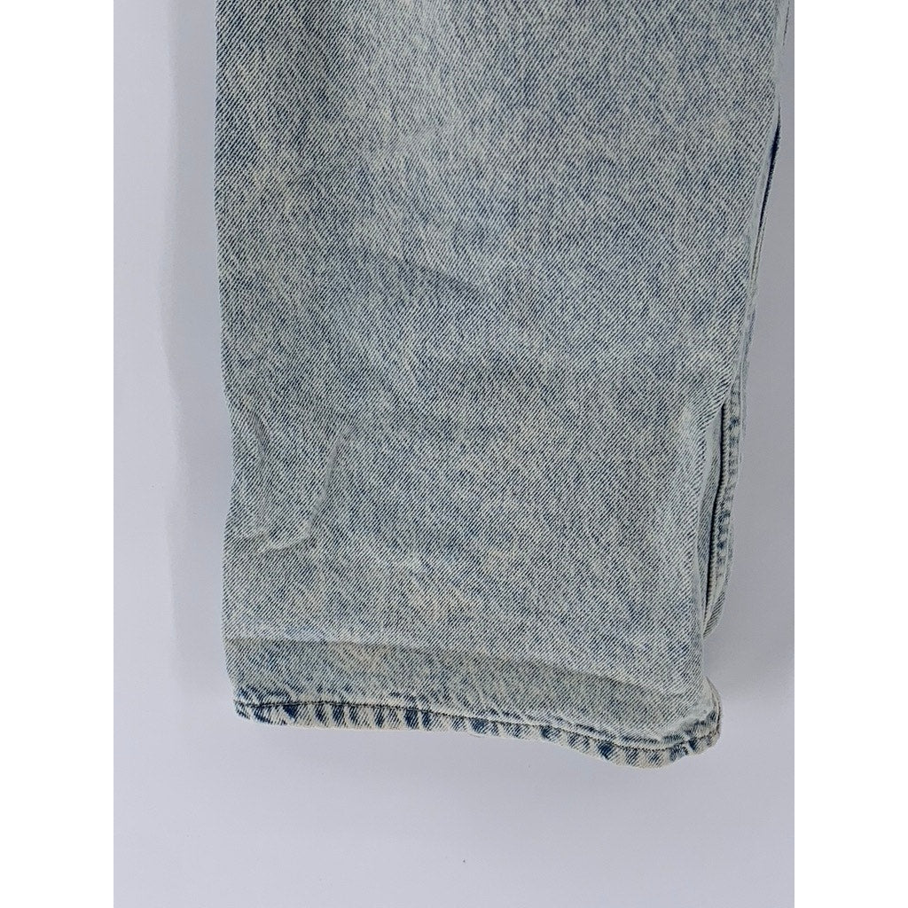 &DENIM Women's Light Blue Distressed High-Rise Loose Fit Straight Leg Jeans SZ 6