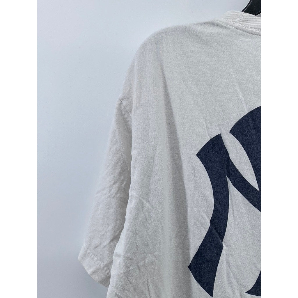 FANATICS Men's White-Navy New York Yankees Crewneck Short Sleeve T-Shirt SZ XL
