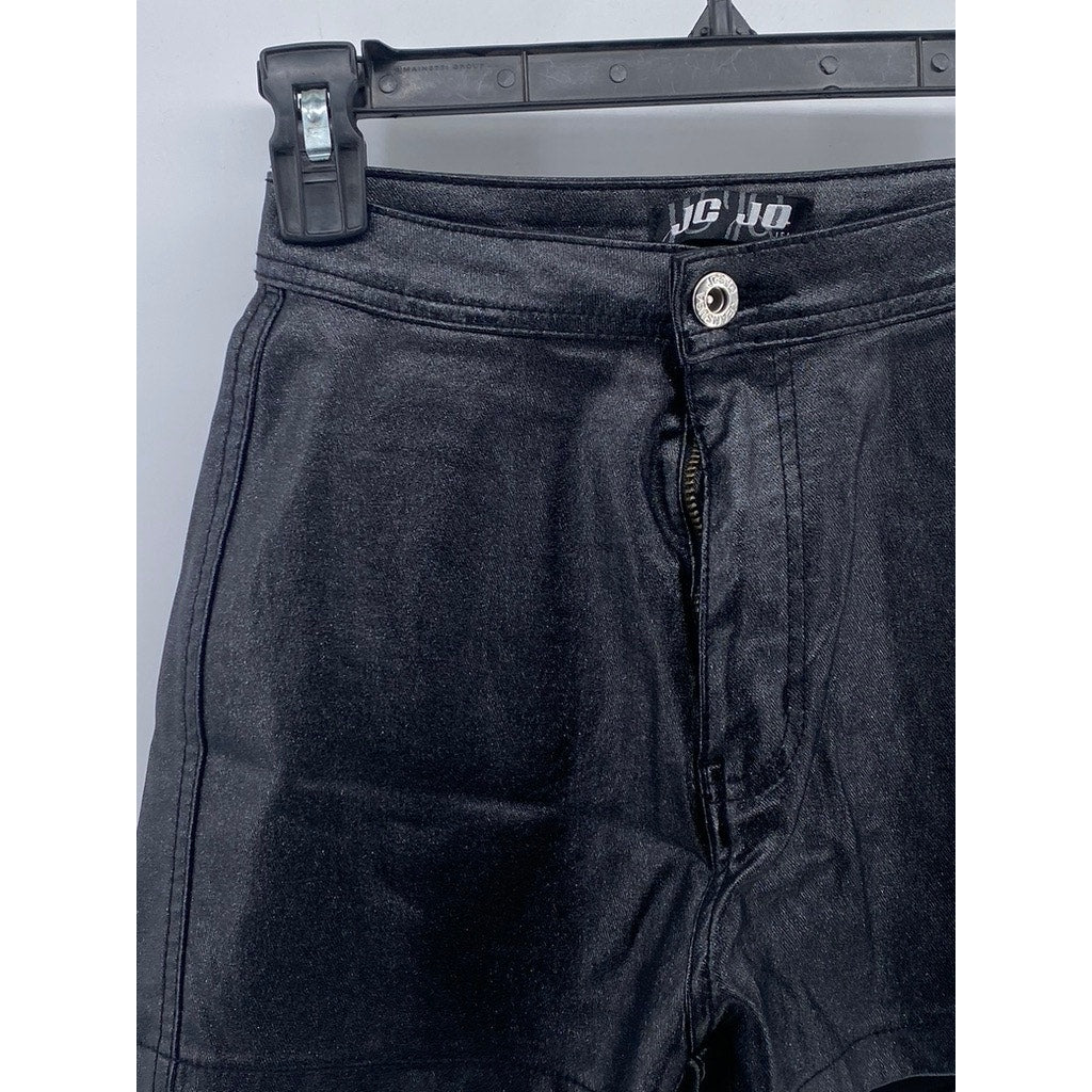 JC JQ JEANS Women's Black Shimmer High-Rise Shorts SZ S