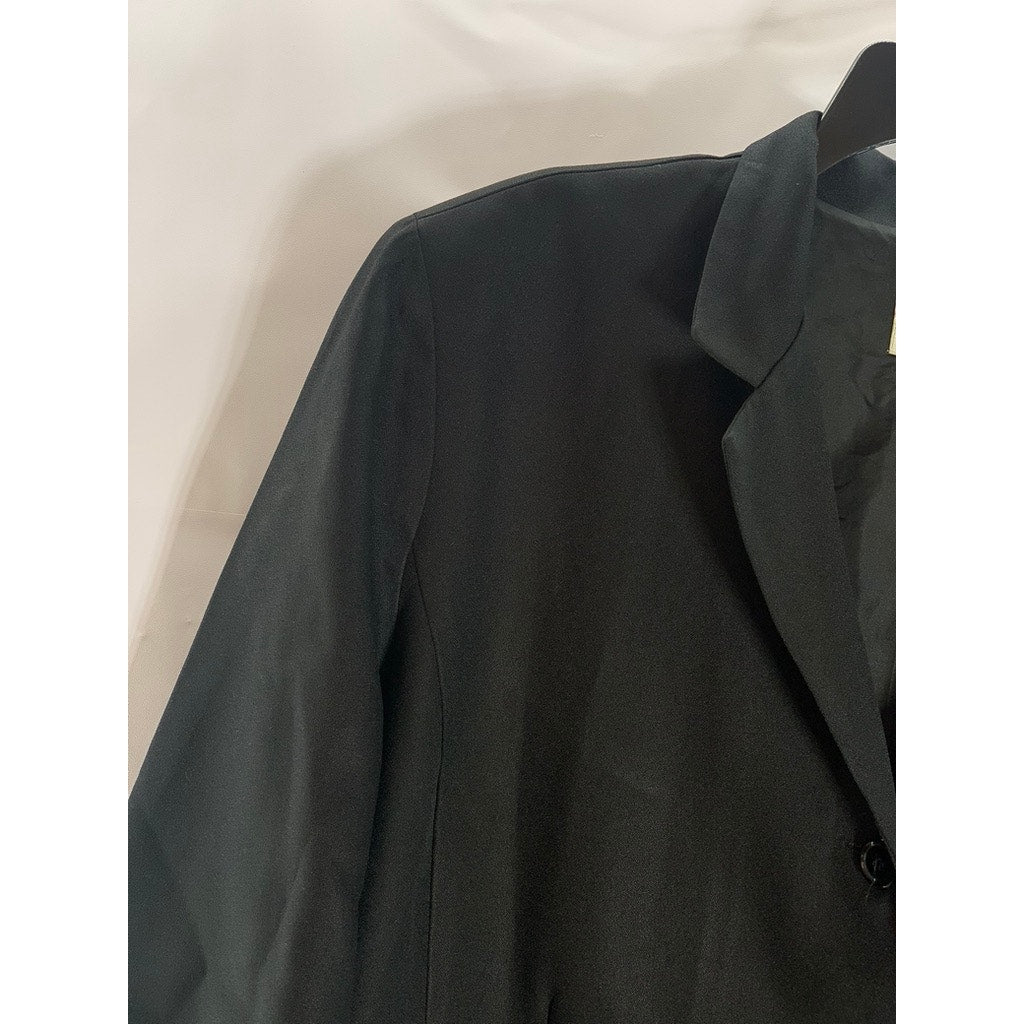 DANNY & NICOLE New York Women's Black Solid Three-Button Notch Lapel Blazer SZ L