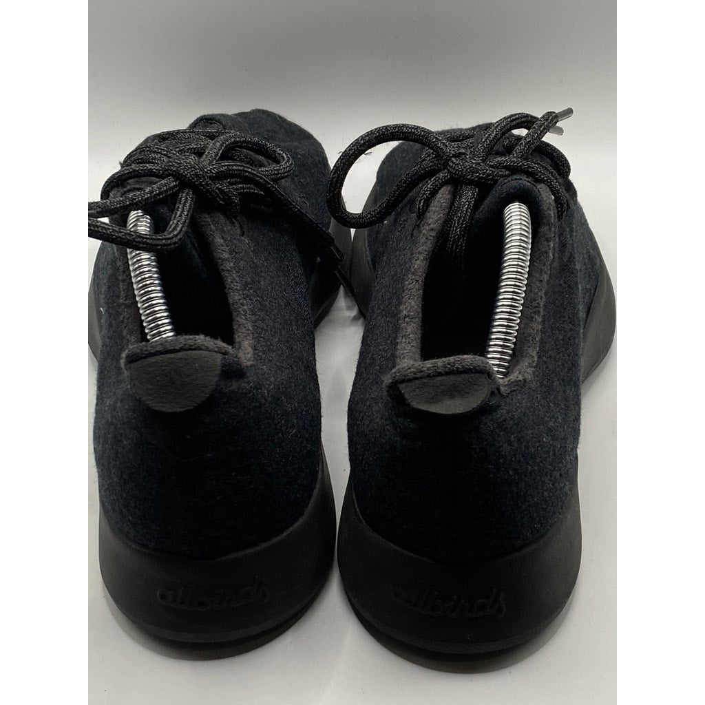 ALLBIRDS Women's Black Wool Lace-Up Lightweight Round-Toe Sneakers SZ 10