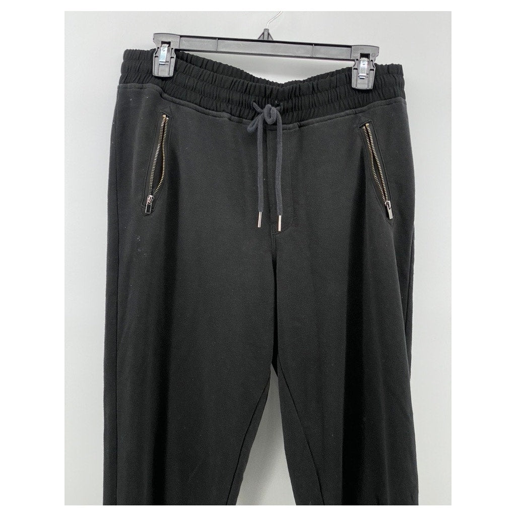 ABERCROMBIE & FITCH Men's Black Drawstring Zipper-Hem Pull-On Sweatpants SZ M