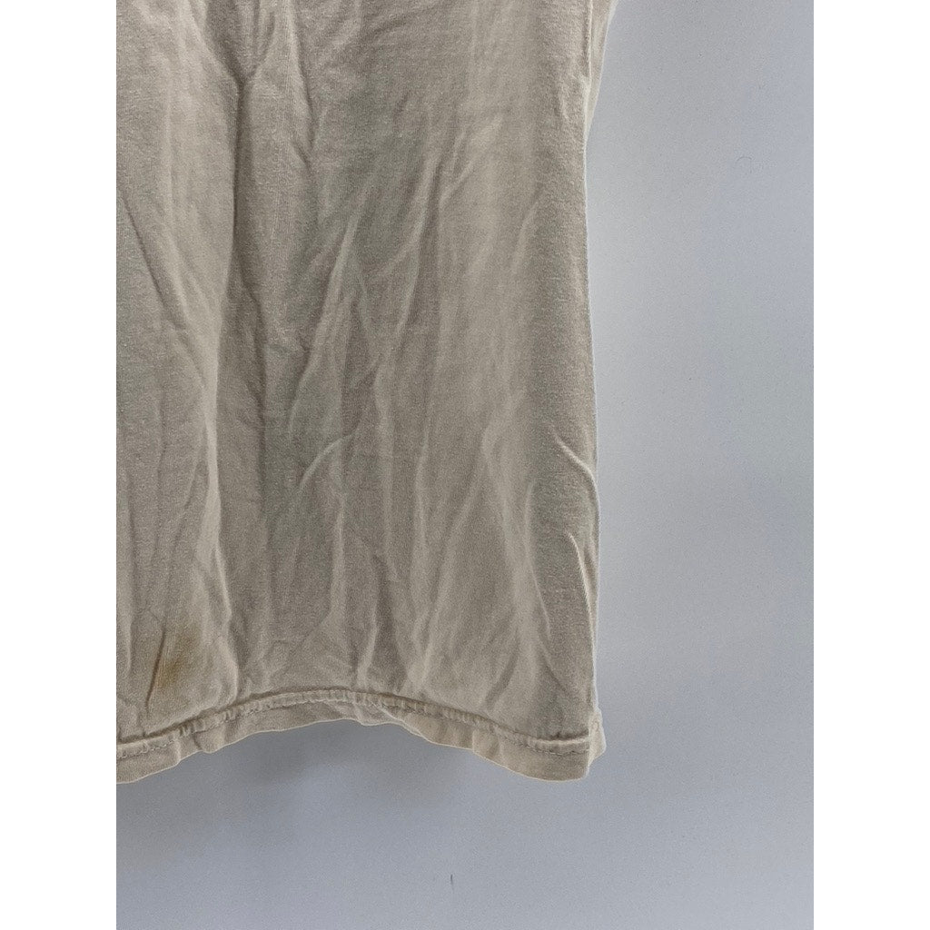 COMFORT COLORS Men's Beige Crewneck Buz-Zin Logo Short Sleeve T-Shirt SZ XL