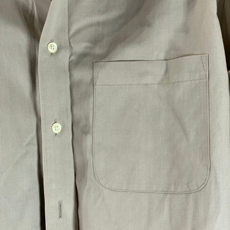 JOSEPH & FEISS Men's Beige Textured Non-Iron Button-Up Dress Shirt SZ 15.5-34/35