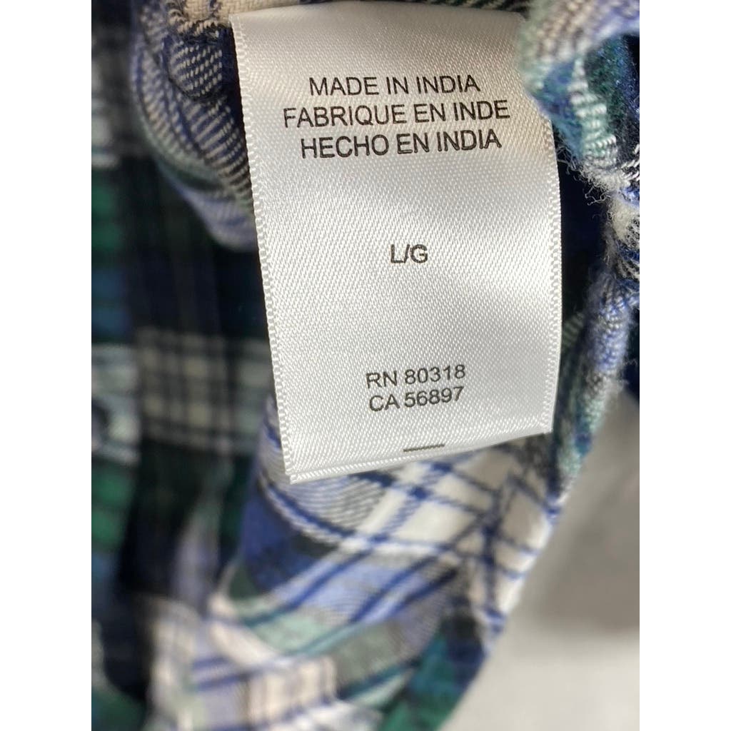 LUCKY BRAND Men's Green Plaid Humboldt Workwear Button-Up Long Sleeve Shirt SZ L