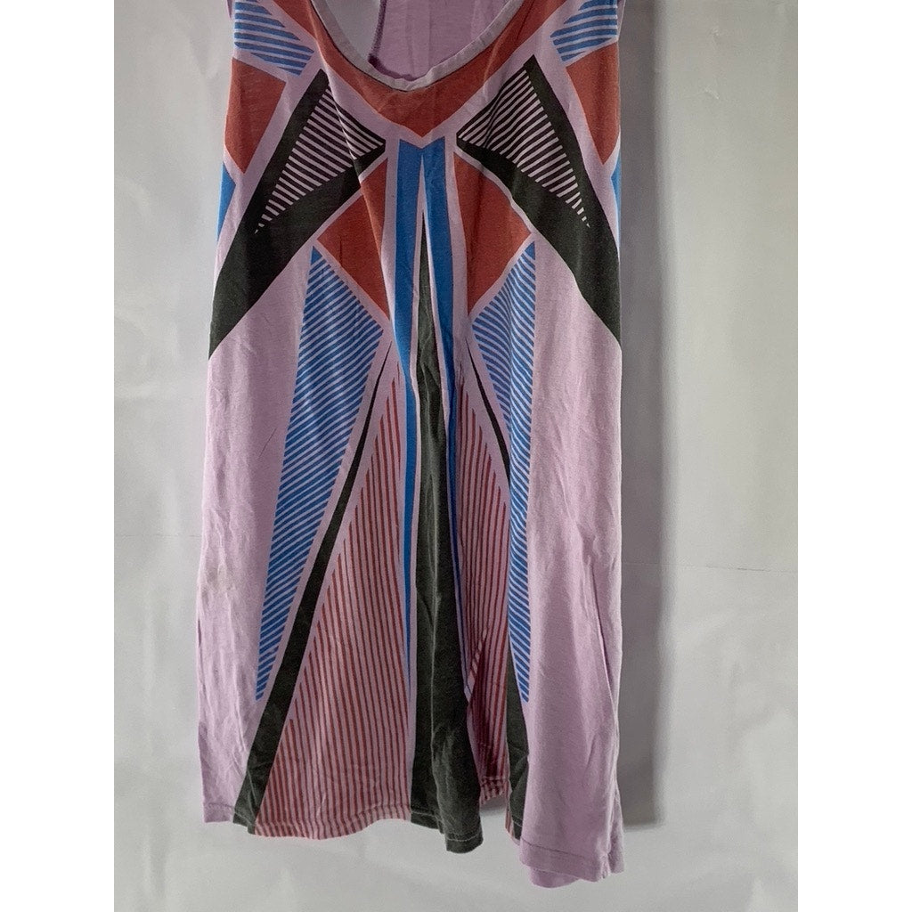 MATERNITY TOPSHOP Women's Purple Geo Print Scoop-Neck Racerback Tank Top SZ 6