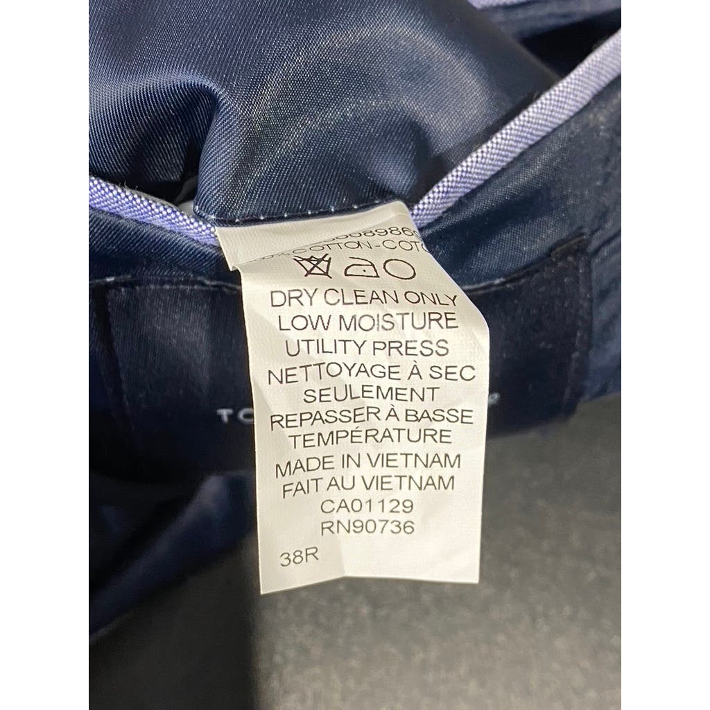 TOMMY HILFIGER Men's Blue Chambray Two-Button Blazer SZ 38R