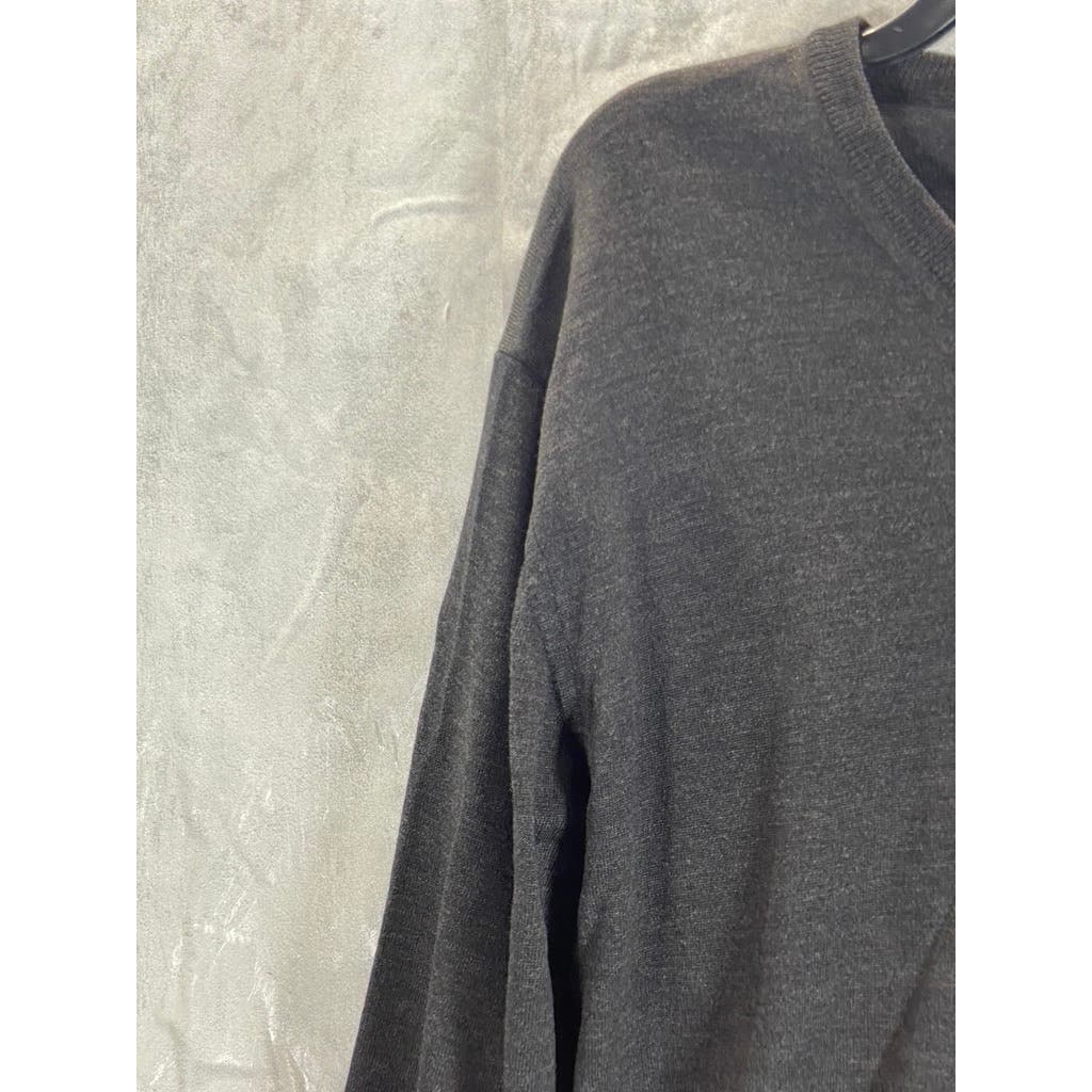 GIORGIOLINI Men's Charcoal Wool V-Neck Pullover Sweater SZ XL