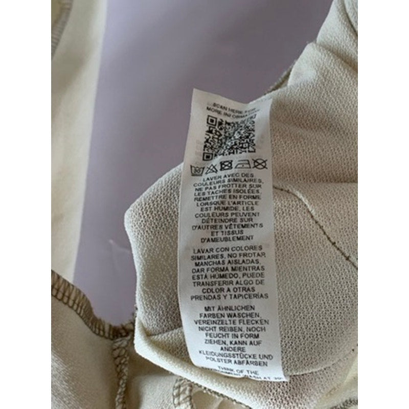 AS YOU Women's Beige Mesh Long Sleeve Crewneck Crop Top SZ 6