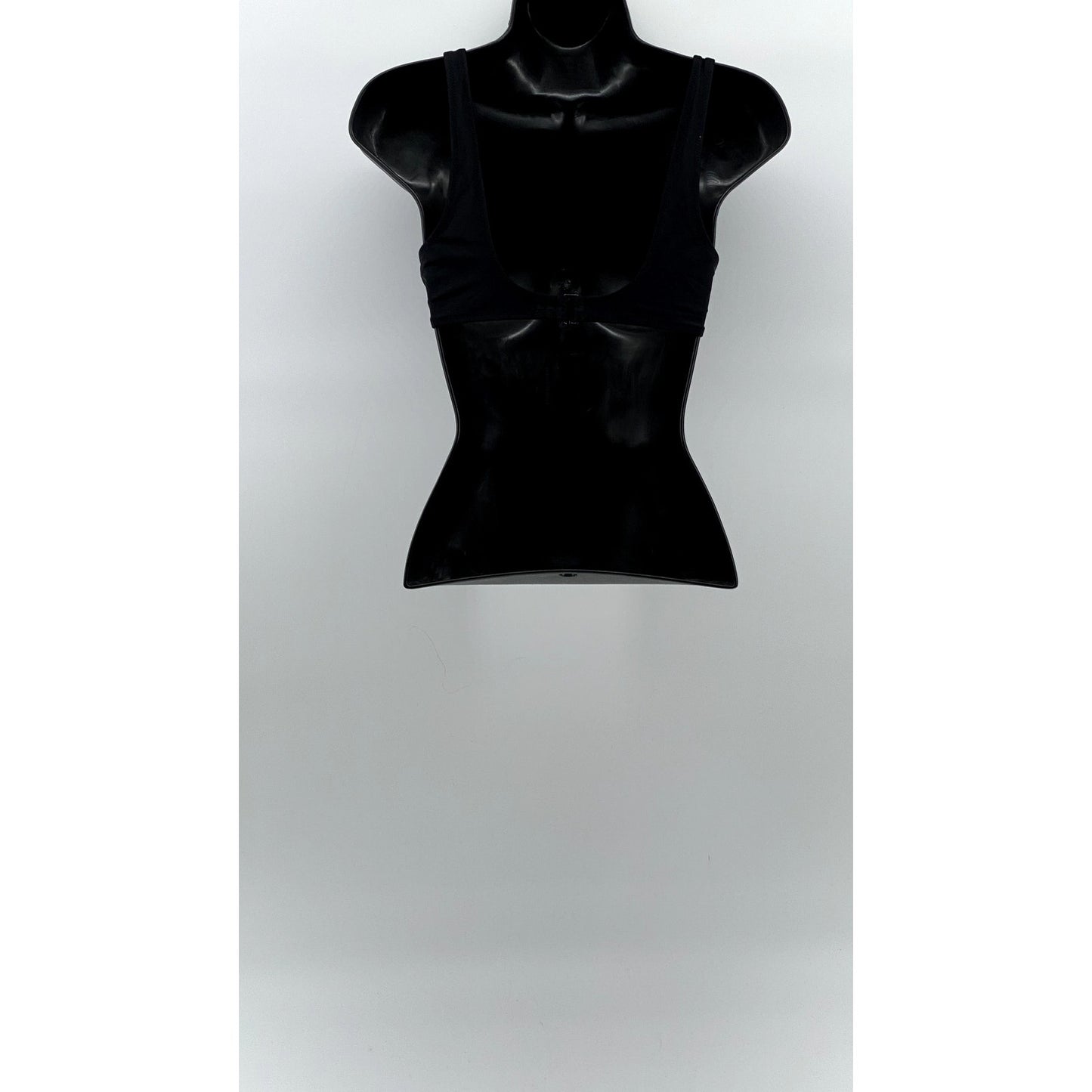 AERIE Women's Black Solid V-Neck Scoop Real Good Bikini Top SZ S