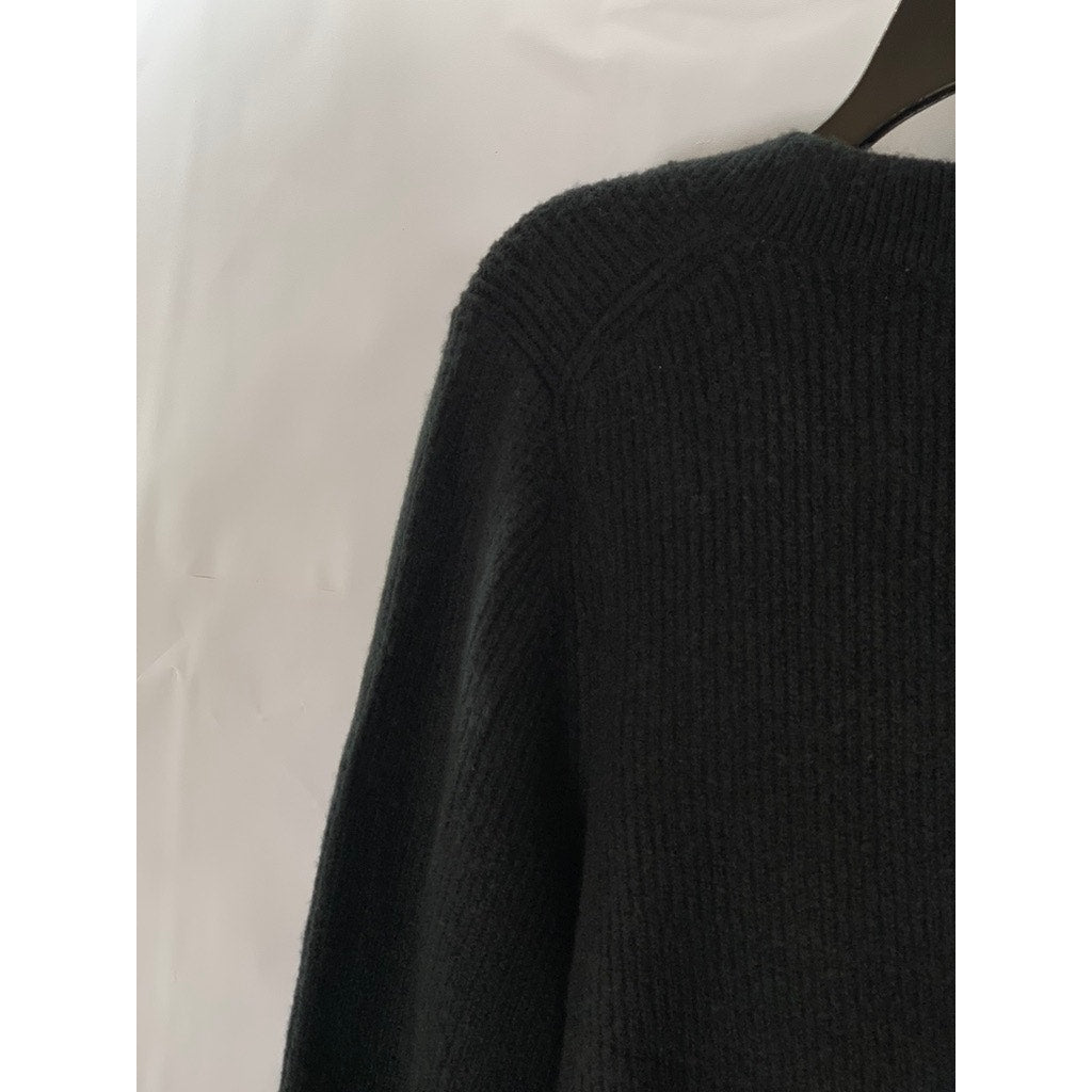 MADEWELL Women's Black Coziest Yarn Melwood Square-Neck Long Sleeve Sweater SZ L
