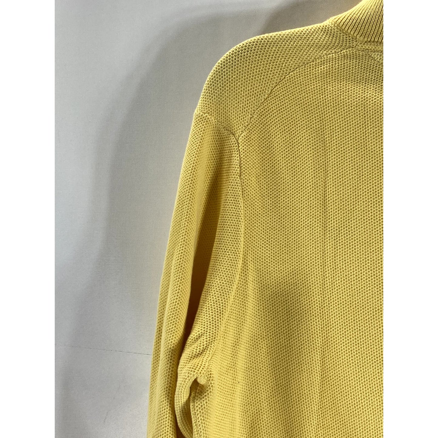 TOMMY HILFIGER Men's Yellow Quarter-Zip Pullover Sweater SZ M