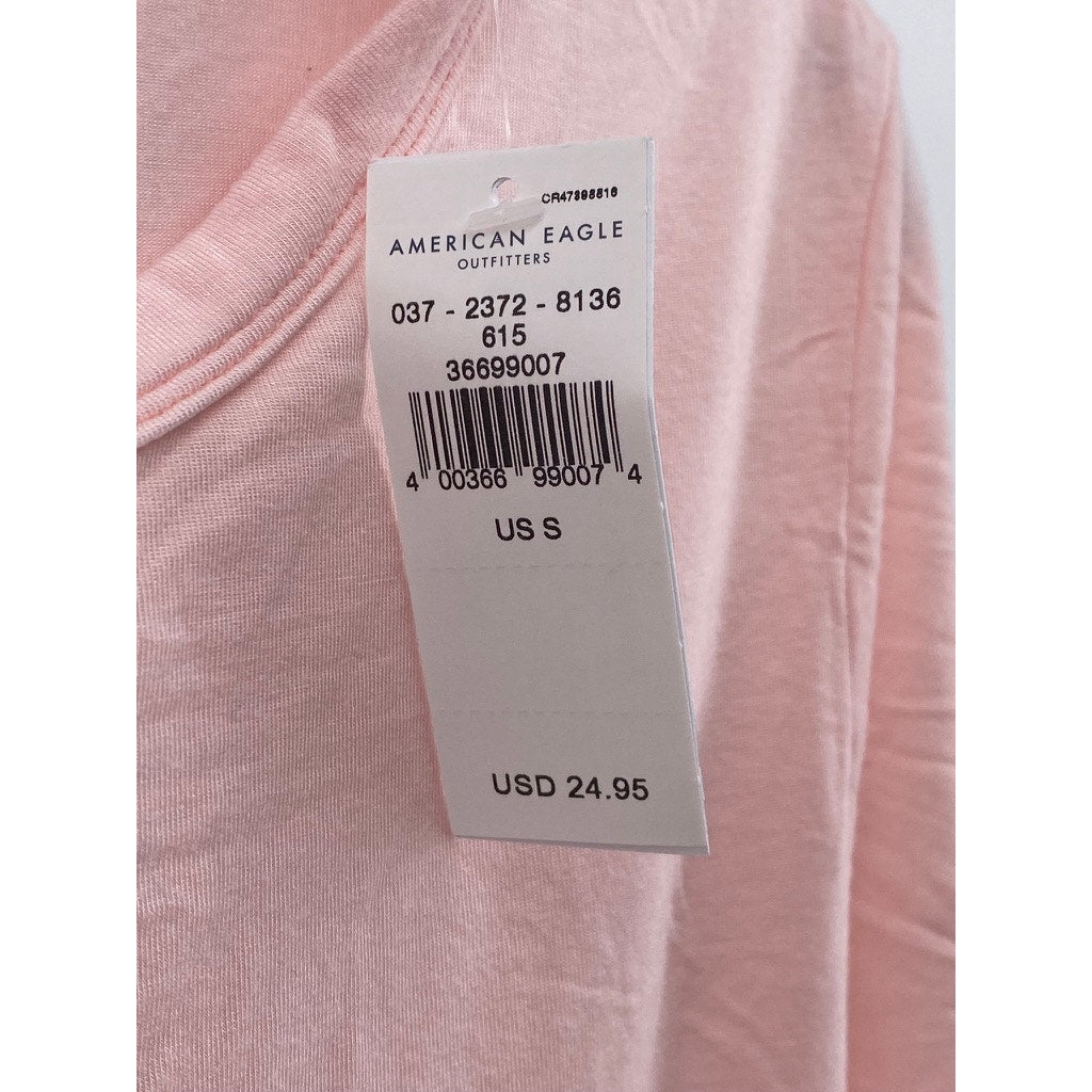 AMERICAN EAGLE Women's Light Pink Soft & Sexy Crewneck Short Sleeve Top SZ S