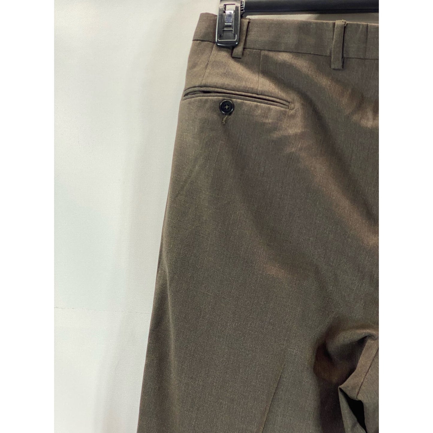 ERMENEGILDO ZEGNA Men's Brown Pleated Front Wool Suit Pants SZ 36