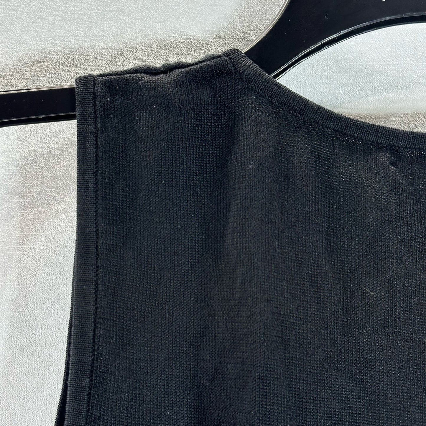 KENNETH COLE NEW YORK Women's Black Silk Deep Scoop-Neck Textured Tank Top SZ L