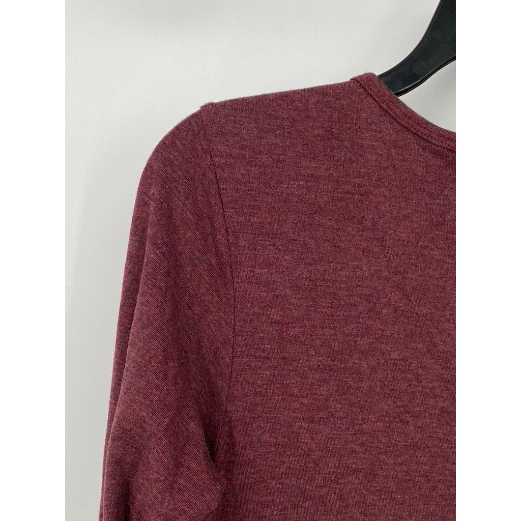 SMASH + TEES Women's Burgundy V-Neck Long Sleeve Friday Romper SZ 2XS