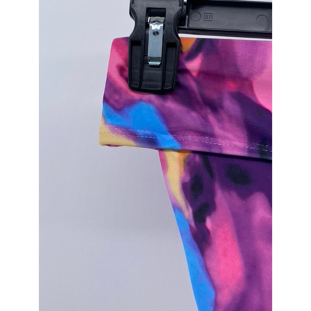MATTTE COLLECTION Women's Purple Tie-Dye High-Rise Cheeky Bikini Bottom SZ M