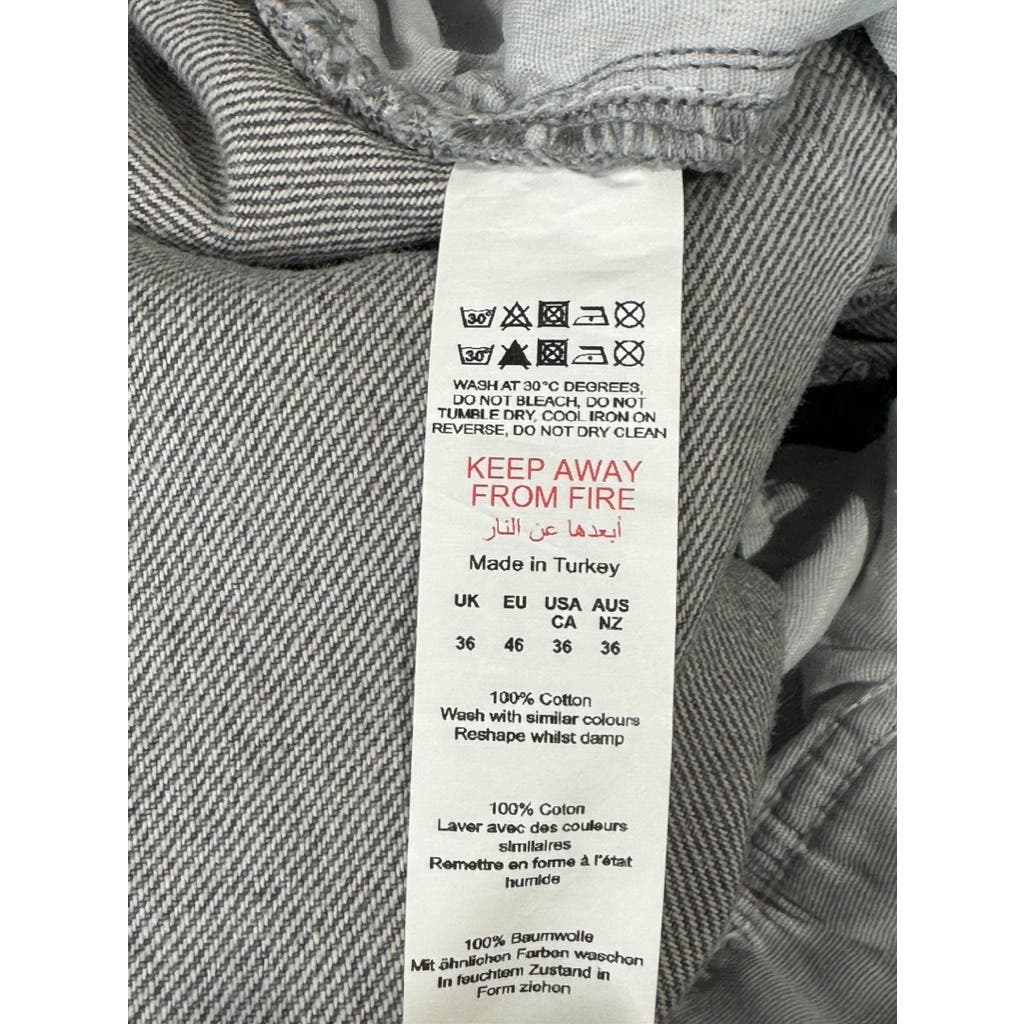 MAN BOOHOOMAN Men's Grey Skinny Stretch Distressed Smoked Popper Hem Cargo Jean