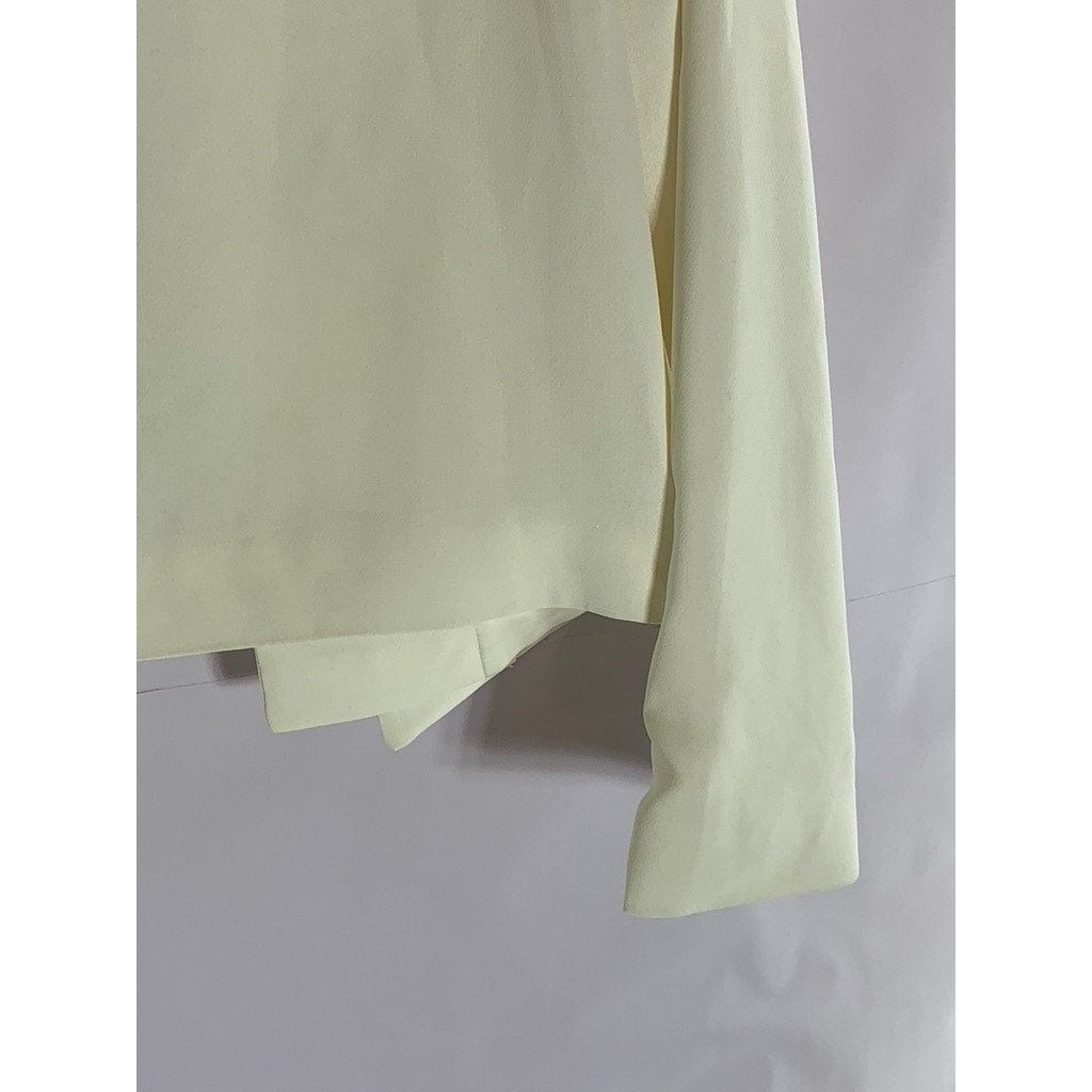 MNG BASIC Women's Cream Hook Open-Front Blazer SZ S