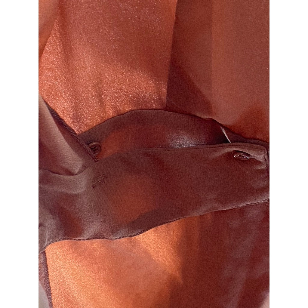 WILFRED Women's Rust Scoop-Neck Back-V Sleeveless Mini Dress SZ 8