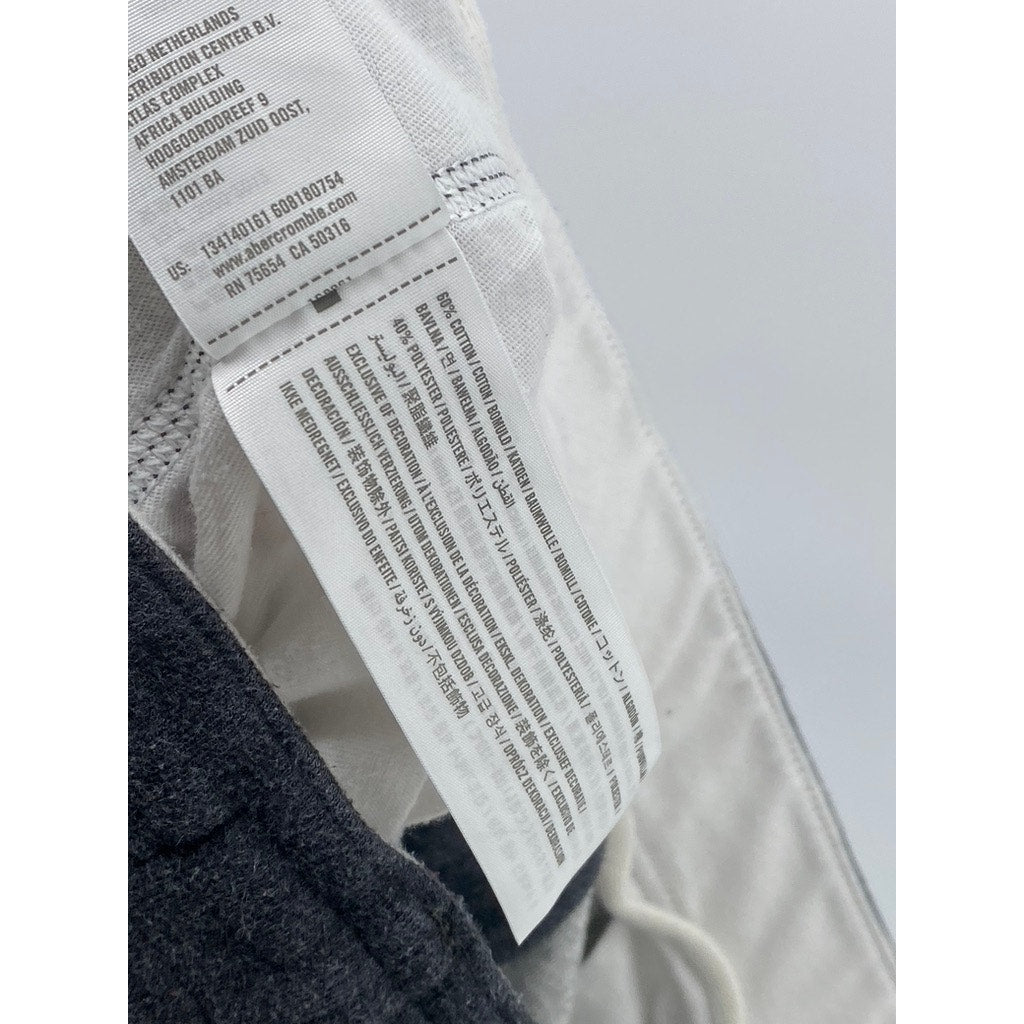 ABERCROMBIE & FITCH Men's Charcoal Gray Drawstring Slim-Leg Casual Pants SZ M