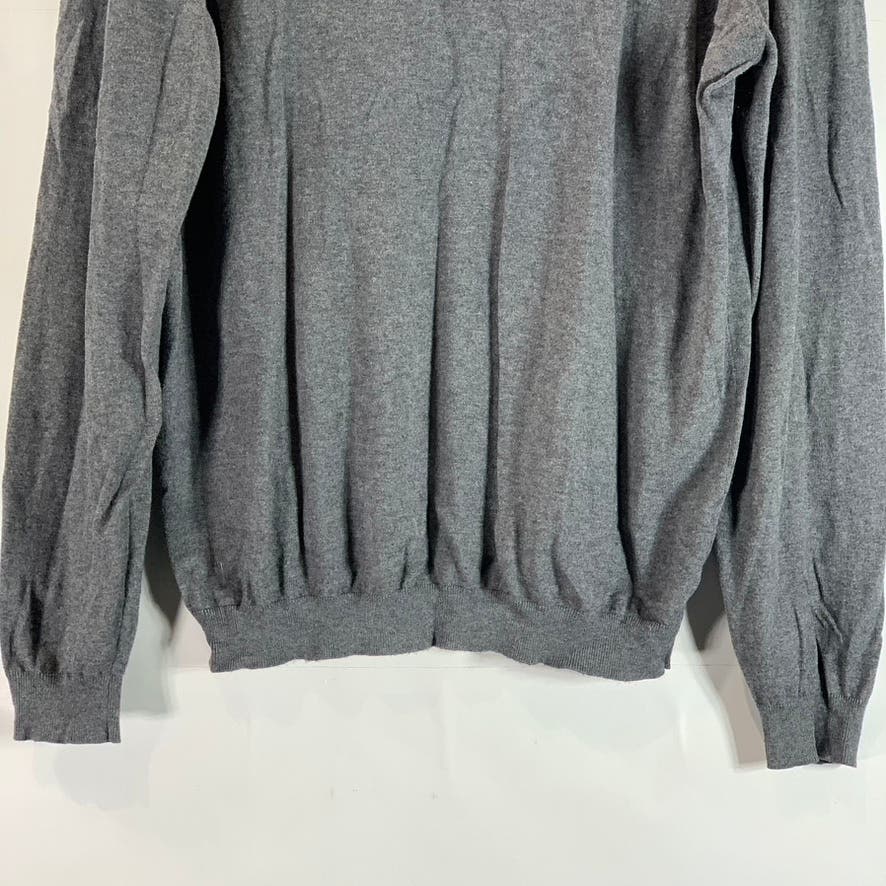MASSIMO DUTTI Men's Gray Crewneck Cotton-Blend Elbow-Patch Pullover Sweater SZXL