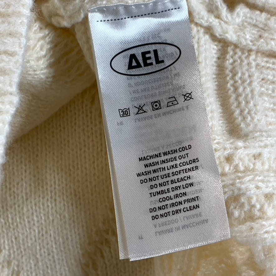 AELFRIC EDEN Unisex Beige Eden Oversized Crewneck Cable-Knit Sweater SZ L