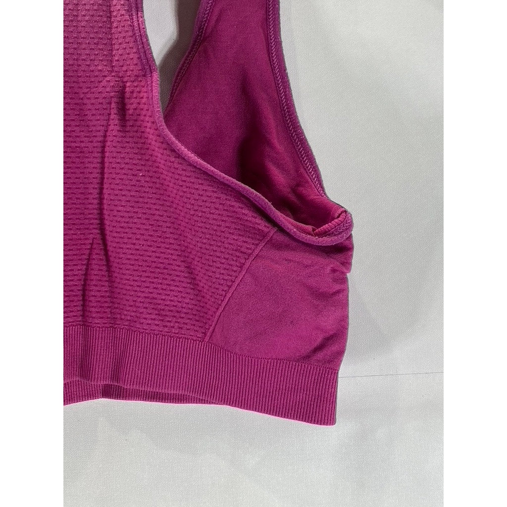 WOMEN'S Fuchsia Solid Breathable Racerback Sports Bra SZ S