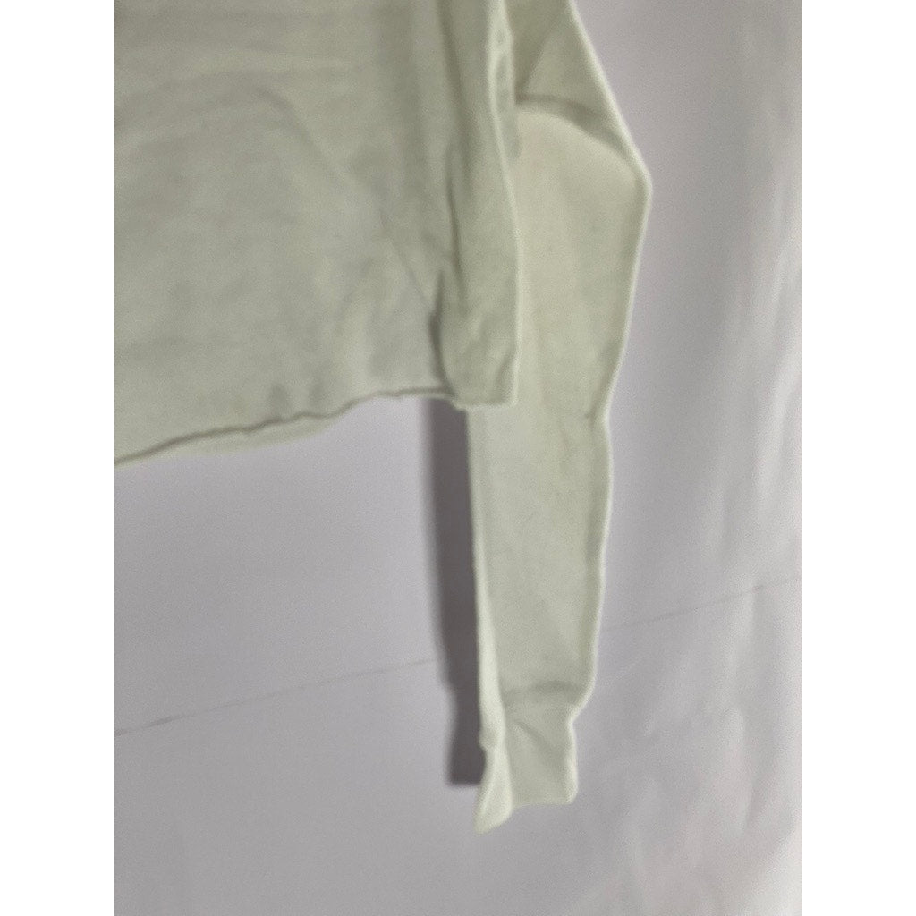 OUT FROM UNDER Women's White Snap-Button Henley Long Sleeve Top SZ S
