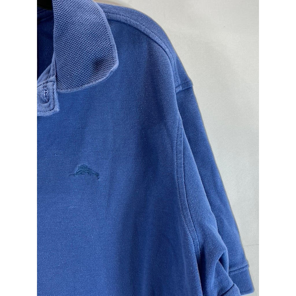 TOMMY BAHAMA Men's Blue Short Sleeve Classic-Fit Polo Shirt SZ L