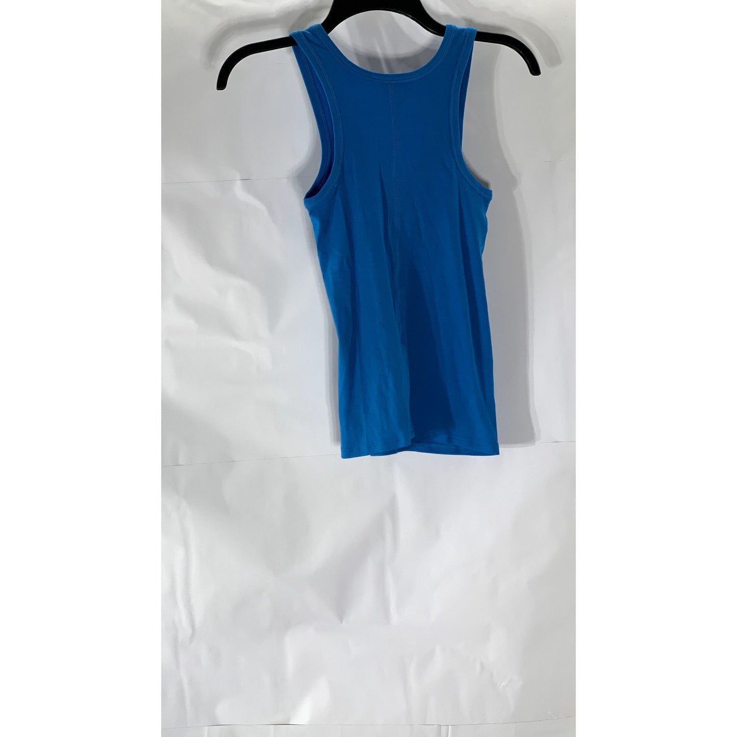 EVERLANE Women's Blue Ribbed Deep Scoop-Neck Pima Cotton Tank Top SZ XS