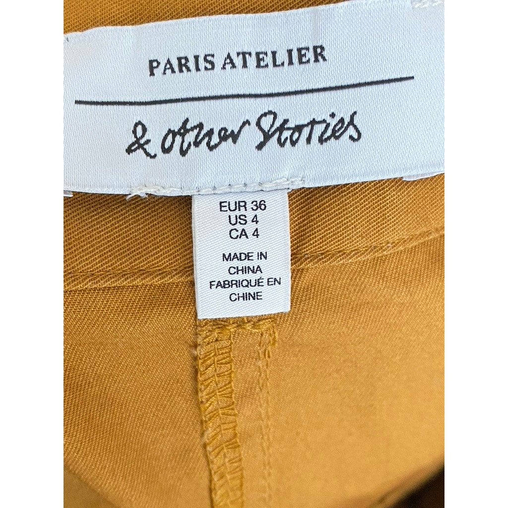 & OTHER STORIES Paris Atelier Women's Brown Button-Up Straight Midi Skirt SZ 4