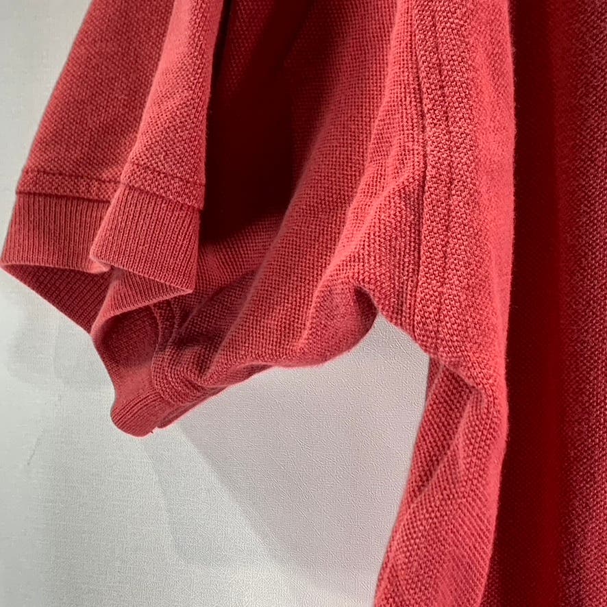 TOMMY HILFIGER Men's Red Solid Vintage Short Sleeve Polo Shirt SZ L