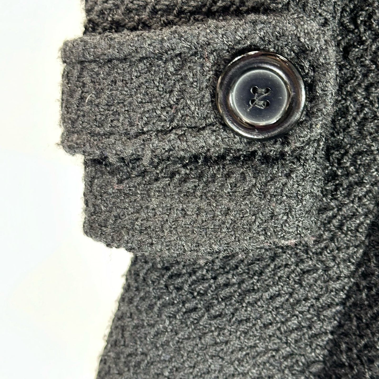 POETRY CLOTHING Women's Black Textured Four-Button Collar Coat SZ M