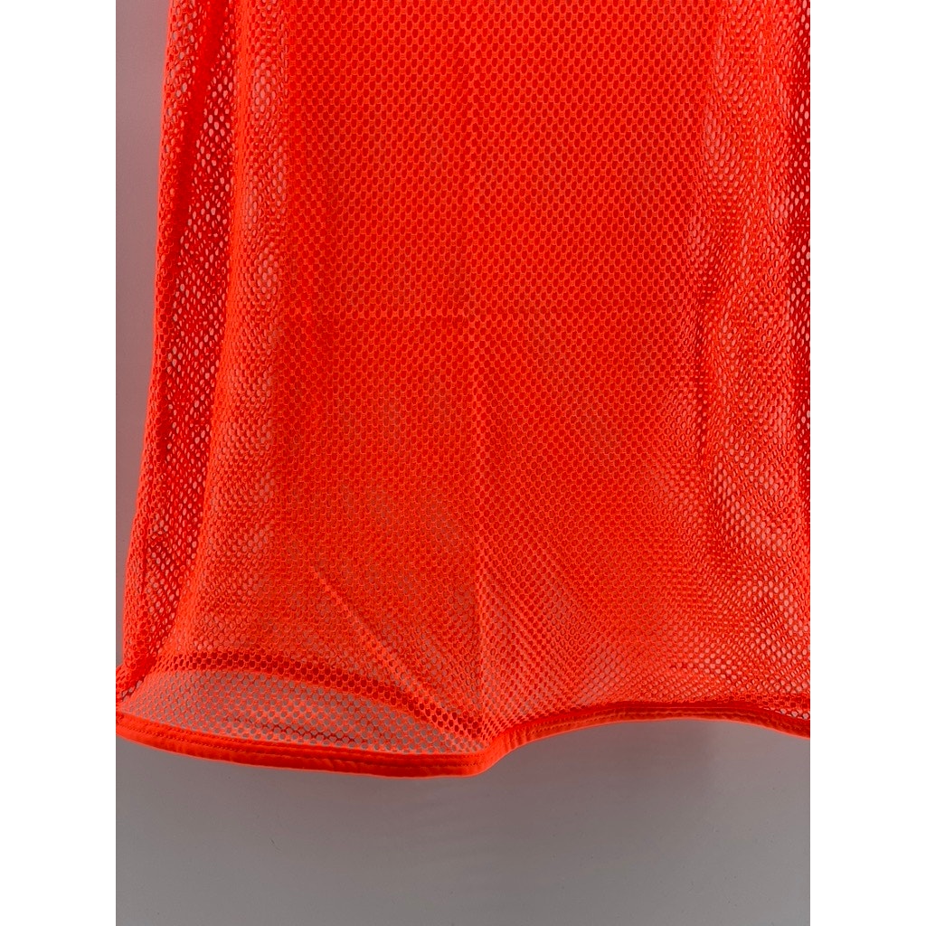 RICK MAJORS Men's Neon Orange Diamond Mesh Scoop-Neck Pullover Tank SZ S