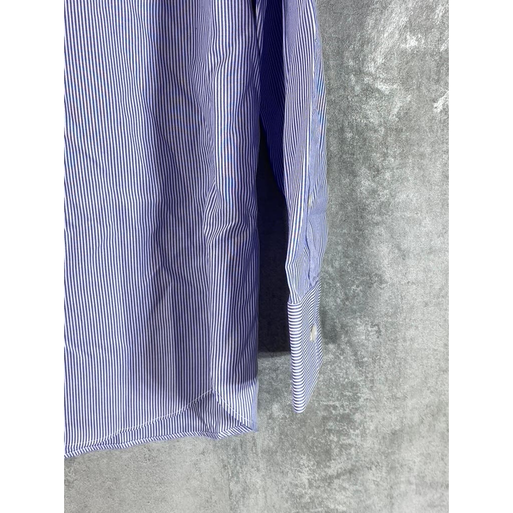 J.CREW Men's Light Blue Striped Non-Iron Button-Up Long Sleeve Shirt SZ M