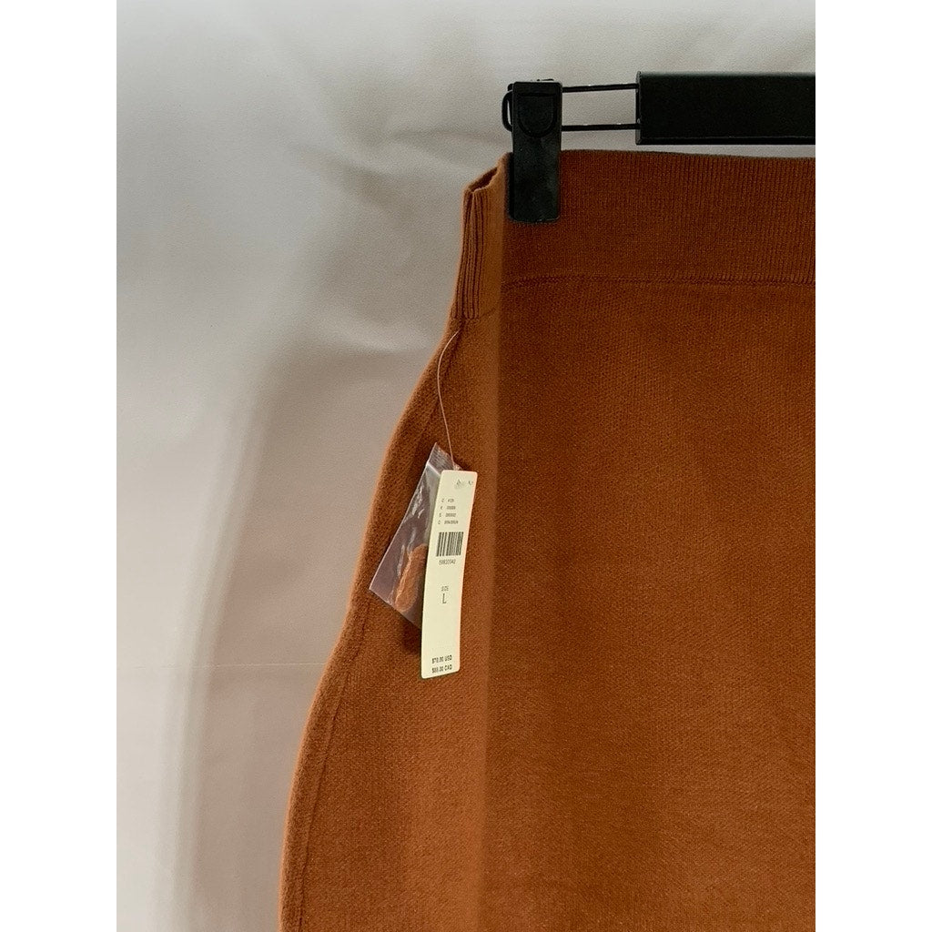 MAEVE By ANTHROPOLOGIE Women's Brown Knit Bodycon Mini Skirt SZ L