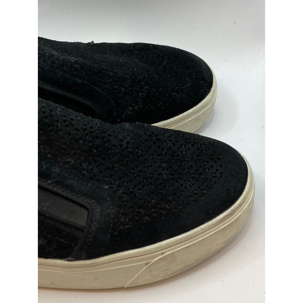VIONIC Women's Black Suede Leather Kimmie Perf Round-Toe Slip-On Shoes SZ 8
