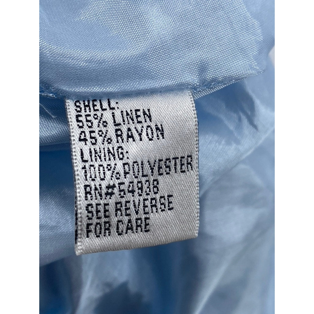 APPRAISAL Women's Sky Blue Linen-Blend A-Line Knee Length Skirt SZ 8