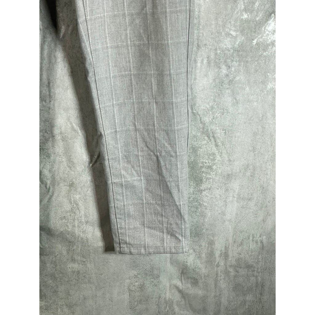 ZARA Men's Light Grey Plaid Slim-Fit Flat Front Dress Pants SZ 31