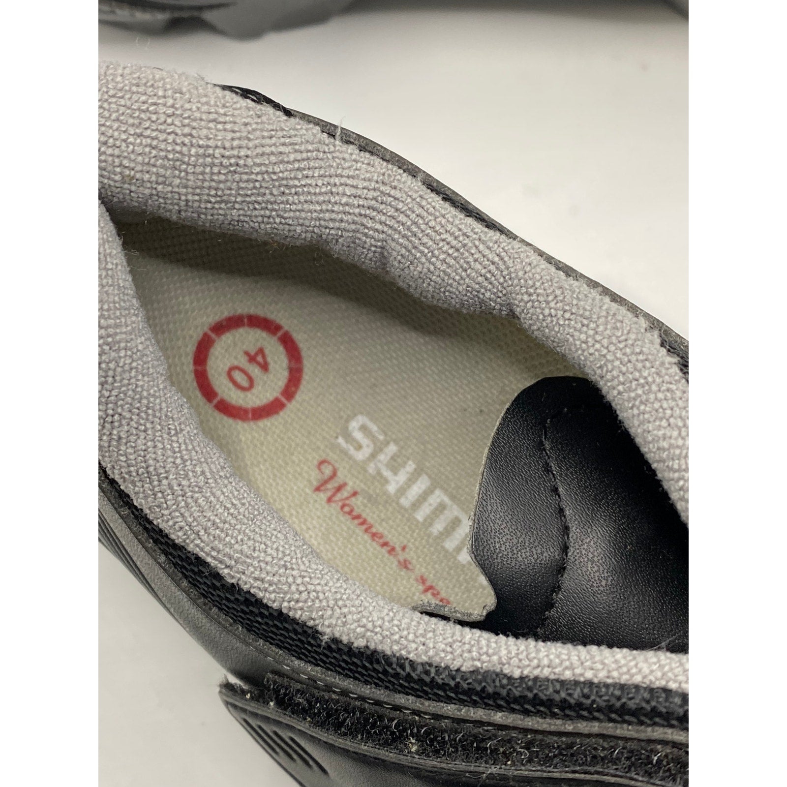 SHIMANO Women's Black Round-Toe Double-Strap Off-Set Cycling Shoes SZ 40(8)