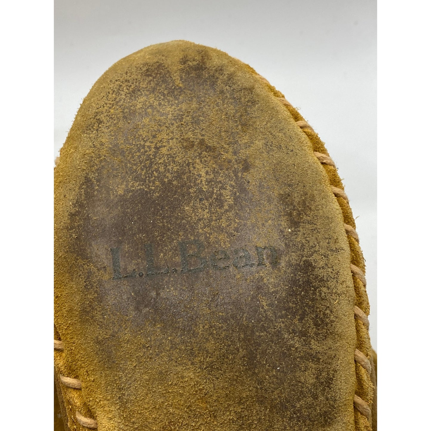 L.L. BEAN Women's Tan Wicked Good Moccasin Suede Shearling Slippers SZ 8