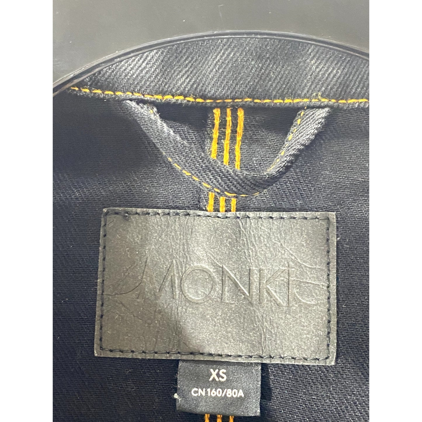 MONKI Women’s Black Denim Overstitch Four Pocket Trucker Jacket SZ XS
