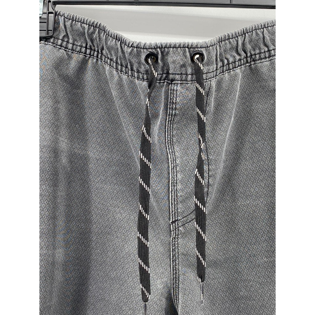 THALIA SURF SHOP Men’s Washed Black Drawstring Pull-On Board Shorts SZ XL