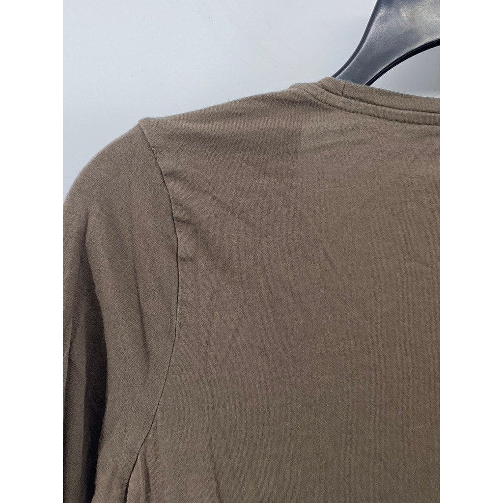 ANN TAYLOR Women's Brown Crewneck Long Sleeve Casual Top SZ M