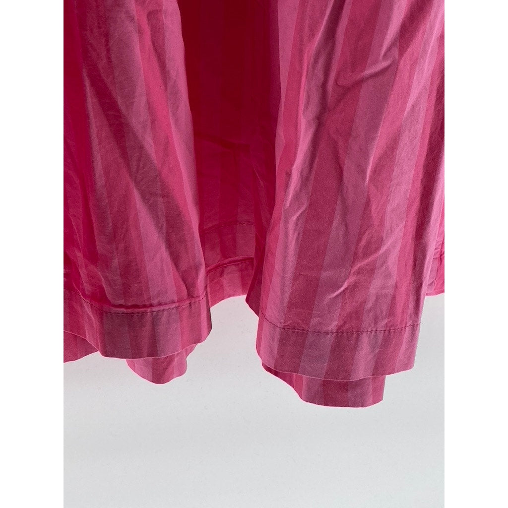 A NEW DAY Women's Pink Wide Stripe Smocked A-Line Tie-Strap Midi Dress SZ L
