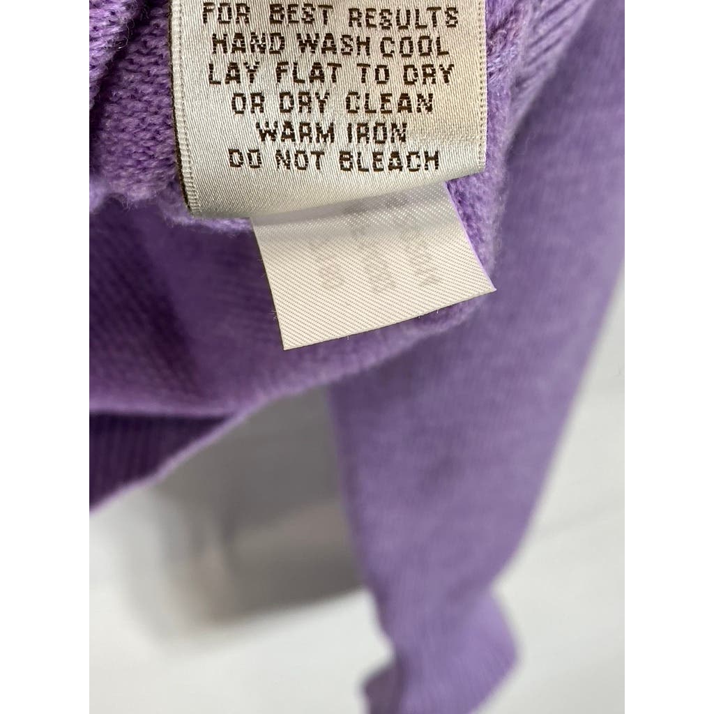 PETER MILLAR Men's Purple Quarter-Zip Hamilton Farm Golf Club Patch Sweater SZ M