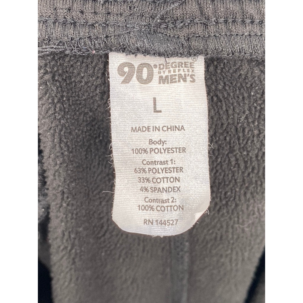 90 DEGRESS By REFLEX Men's Black Camo Print Drawstring Jogger Cargo Pant SZ L