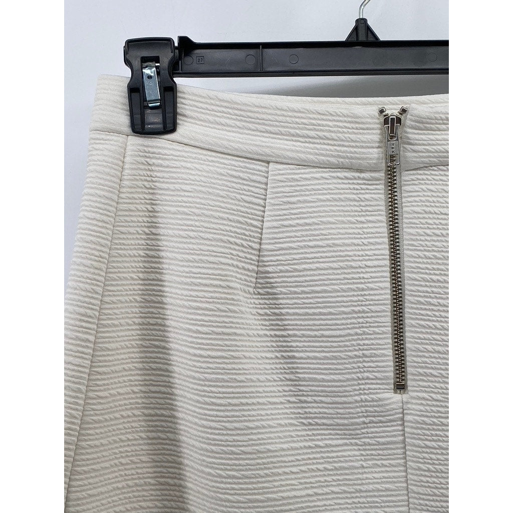 SPORTSGIRL Women's White Textured Pull-On A-Line Pocketless Mini Skirt SZ XS