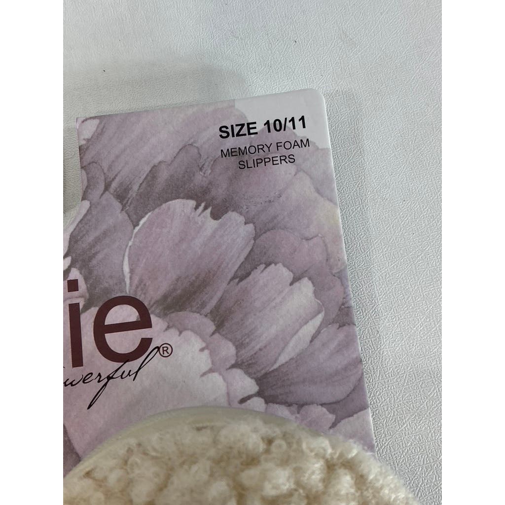 KENISE Women's Ivory Comfy Critter Faux-Fur Memory Foam Clog Slipper SZXL(10/11)